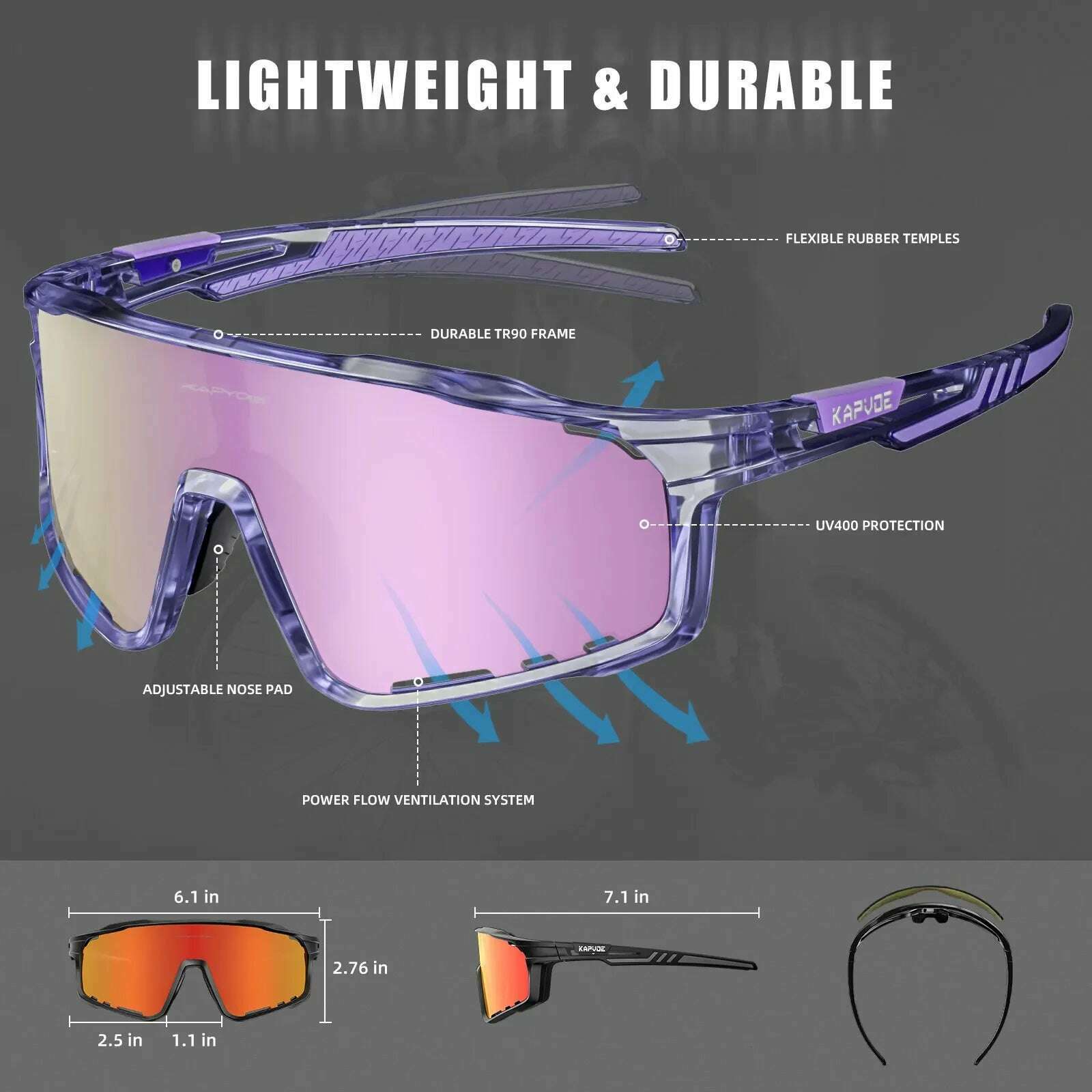 2024 Kapvoe Cycling Glasses for Men MTB Cycle Sunglasses Mountain Bike Bicycle Eyewear Women Sports Goggles Road Speed Skating - KIMLUD