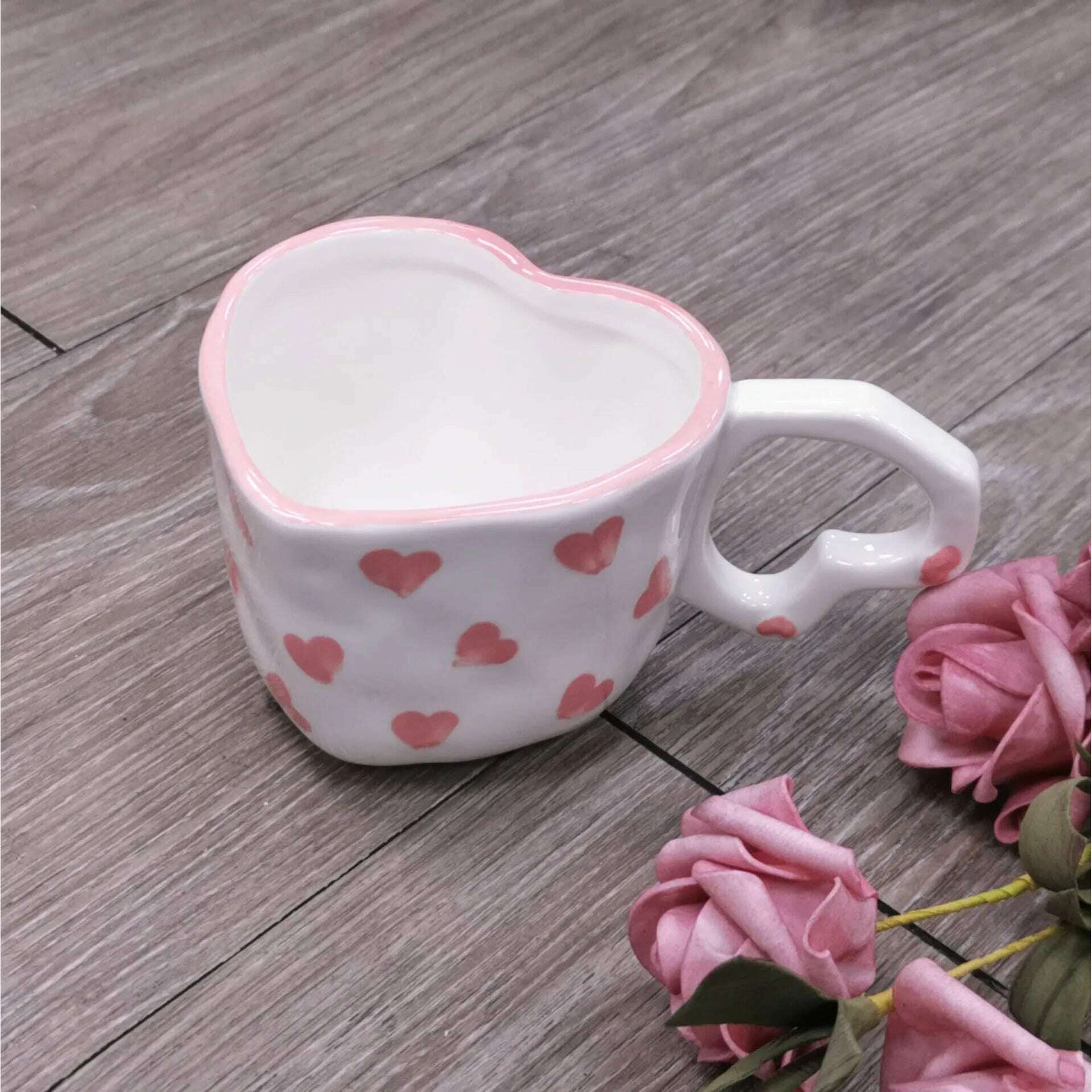 KIMLUD, 2024 Middle East Style Coffee Tea Cup Creative Heart Cup Ceramics Milk Cups Porcelain Coffee Cups Wholesale Tableware Cups Gift, KIMLUD Womens Clothes