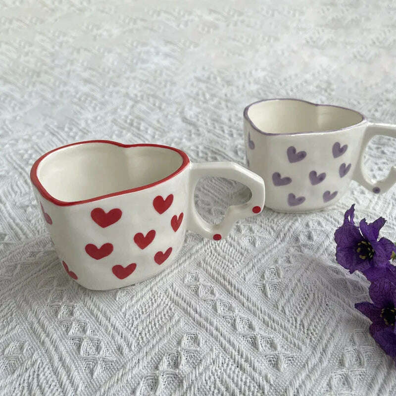 KIMLUD, 2024 Middle East Style Coffee Tea Cup Creative Heart Cup Ceramics Milk Cups Porcelain Coffee Cups Wholesale Tableware Cups Gift, KIMLUD Womens Clothes