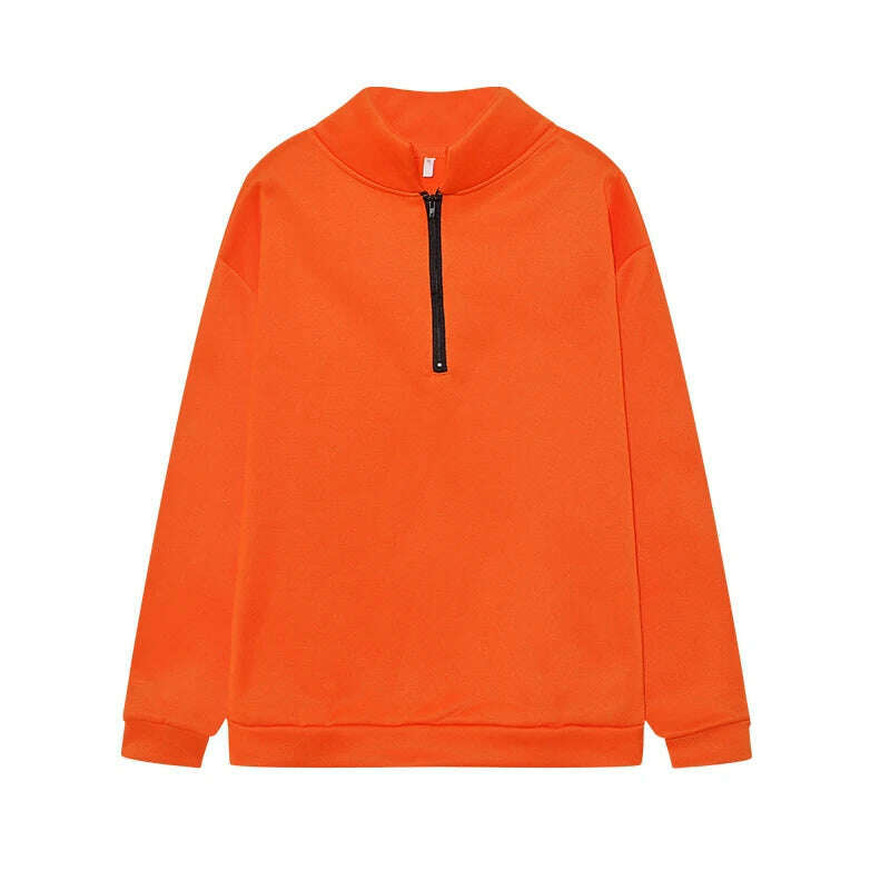 KIMLUD, 2024 New Autumn And Winter New Style Casual Jacket Half Zipper Cover Long Sleeve Sweater Woman, Orange / XXL, KIMLUD APPAREL - Womens Clothes