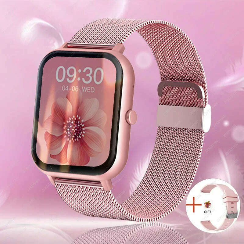 KIMLUD, 2024 New Bluetooth Call Smart Watch Women Men Heart Rate Blood Oxygen Voice Assistant 100+Sports Ladies Smartwatch For Xiaomi, KIMLUD Womens Clothes