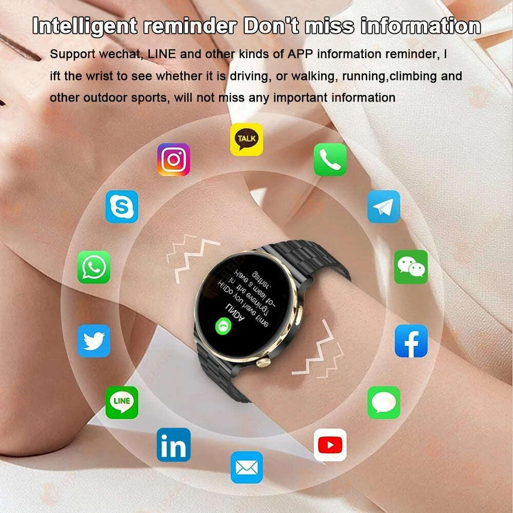 2024 New Fashion Women Smart Watch Heart Rate GPS Sport Fitness Watch Waterproof Voice Call AMOLED Smart Watch For Android IOS - KIMLUD