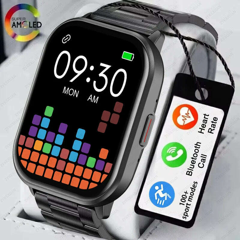 KIMLUD, 2024 New For Xiaomi Smart Watch Men Women Bluetooth Call Heart Rate Blood Oxygen Voice Assistant 100+Sports Man Smartwatch+Box, KIMLUD Womens Clothes