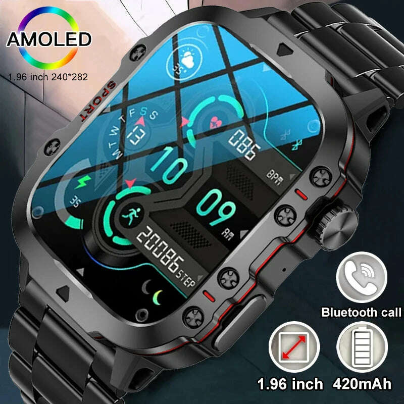 2024 New Full Touch Smart Watch Men For Android Xiaomi Blood Pressure Oxygen Fitness Watch 5 Atm Waterproof Military SmartWatch - KIMLUD