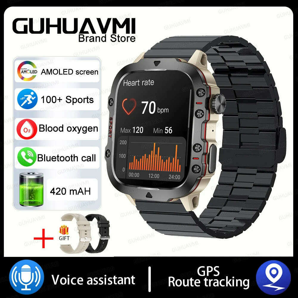 2024 New Full Touch Smart Watch Men For Android Xiaomi Blood Pressure Oxygen Fitness Watch 5 Atm Waterproof Military SmartWatch - KIMLUD