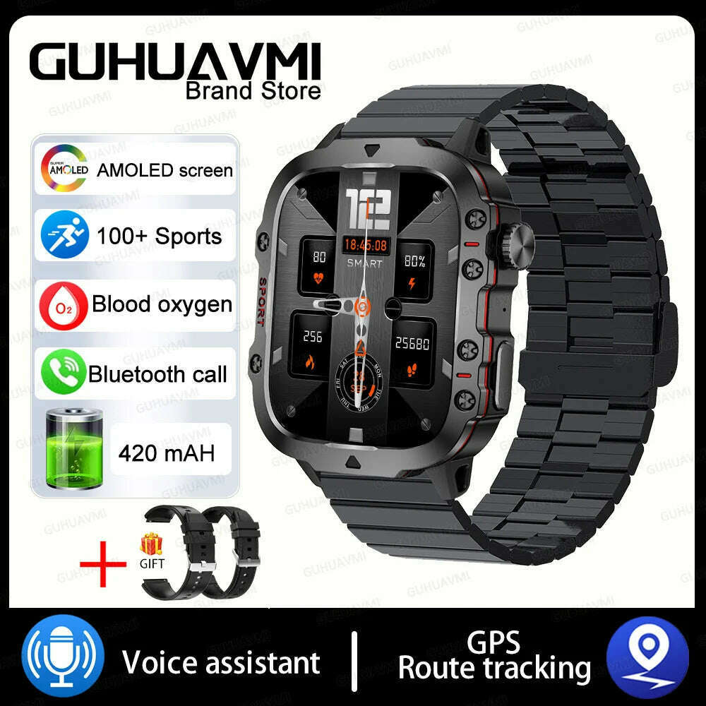 2024 New Full Touch Smart Watch Men For Android Xiaomi Blood Pressure Oxygen Fitness Watch 5 Atm Waterproof Military SmartWatch - KIMLUD