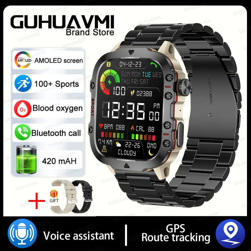 2024 New Full Touch Smart Watch Men For Android Xiaomi Blood Pressure Oxygen Fitness Watch 5 Atm Waterproof Military SmartWatch - KIMLUD