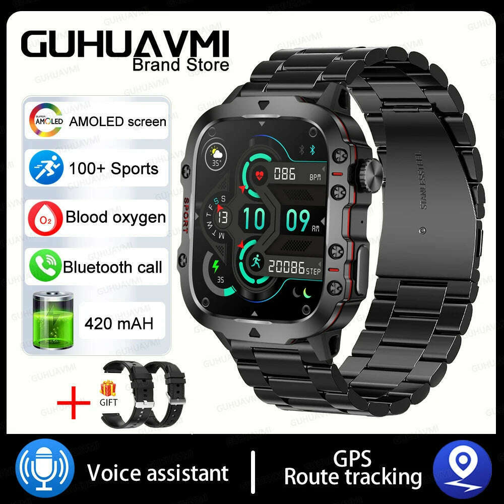 2024 New Full Touch Smart Watch Men For Android Xiaomi Blood Pressure Oxygen Fitness Watch 5 Atm Waterproof Military SmartWatch - KIMLUD