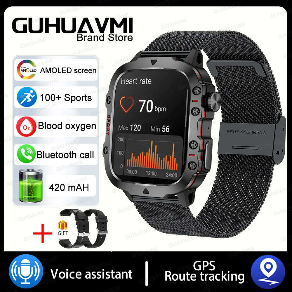 2024 New Full Touch Smart Watch Men For Android Xiaomi Blood Pressure Oxygen Fitness Watch 5 Atm Waterproof Military SmartWatch - KIMLUD