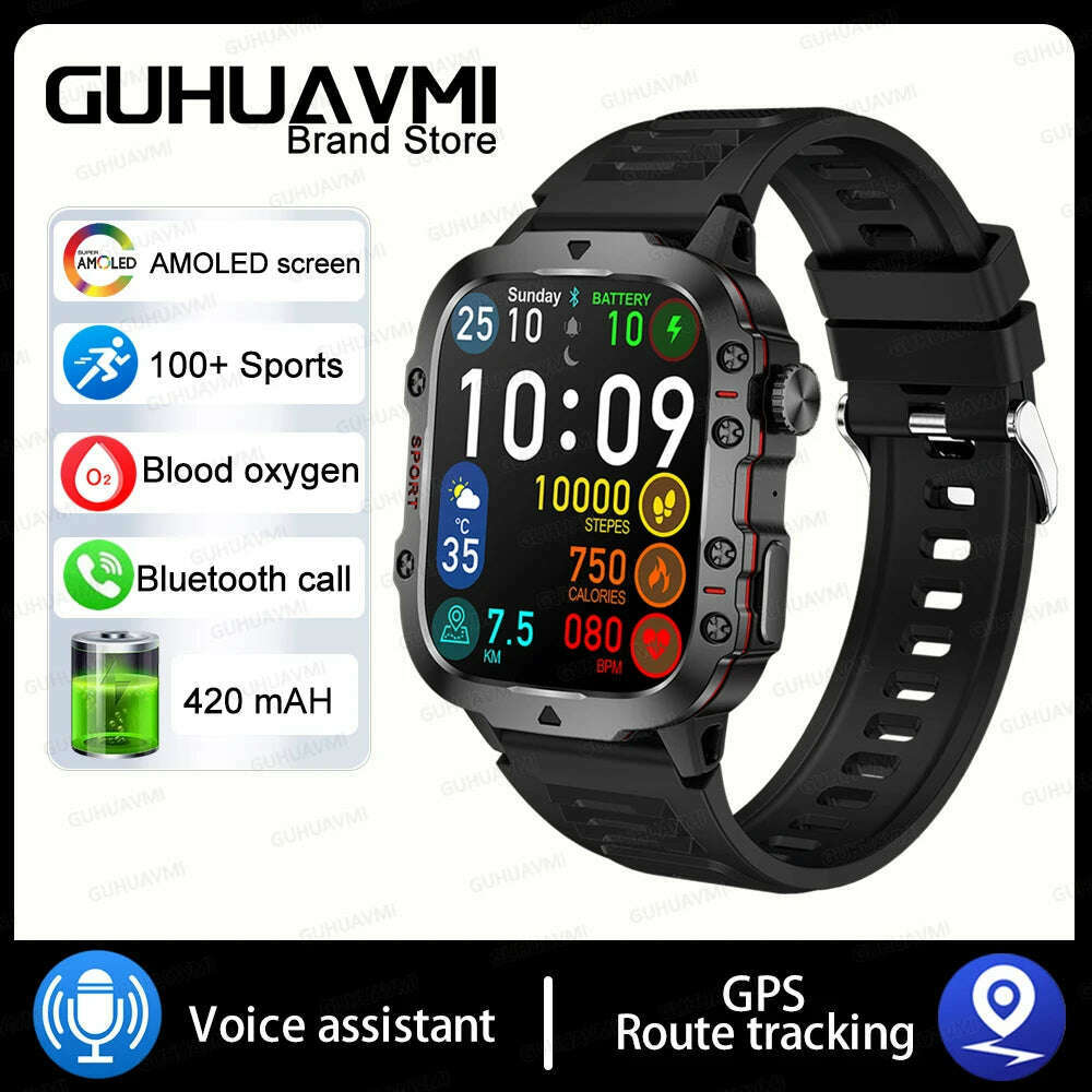 2024 New Full Touch Smart Watch Men For Android Xiaomi Blood Pressure Oxygen Fitness Watch 5 Atm Waterproof Military SmartWatch - KIMLUD