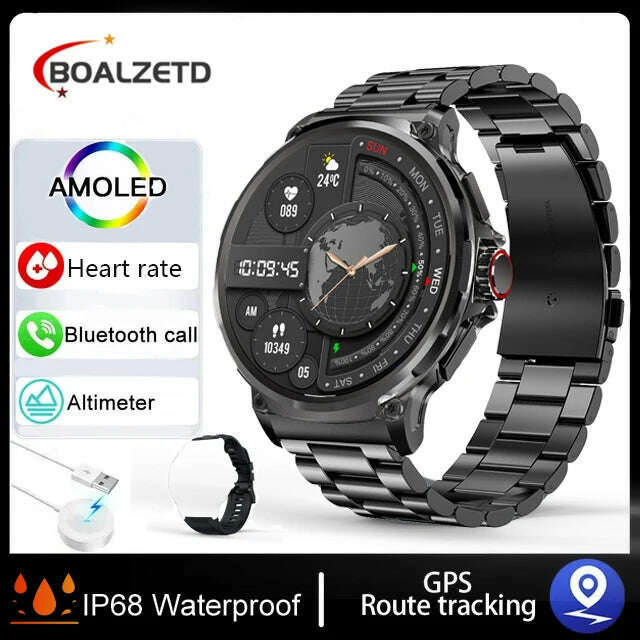 2024 New1.85Inch HD Bluetooth Call Smart Watch Men Sports Fitness Tracker Heart Monitor 710mAh Smartwatch For XIAOMI Android ios - KIMLUD