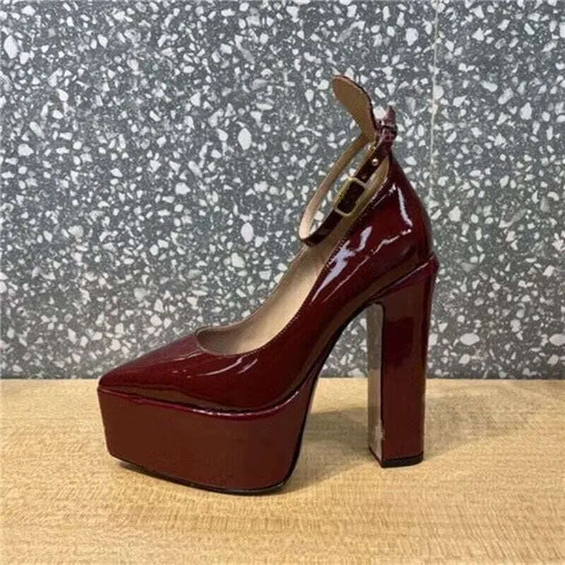 2024 Summer New Women's Shoes Fashion Sexy Thick High Heels Party Banquet Women's Stage Shoes Women's Wedding Shoes - KIMLUD