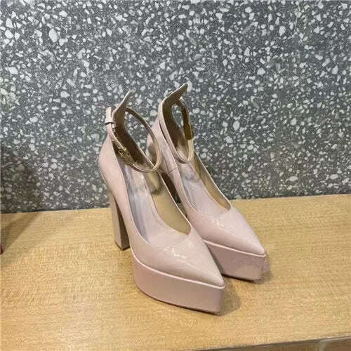 2024 Summer New Women's Shoes Fashion Sexy Thick High Heels Party Banquet Women's Stage Shoes Women's Wedding Shoes - KIMLUD