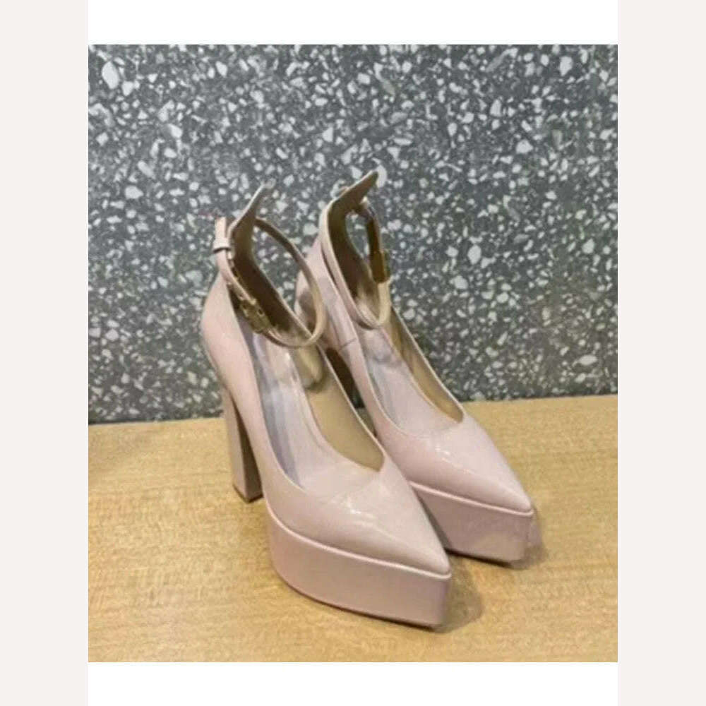 2024 Summer New Women's Shoes Fashion Sexy Thick High Heels Party Banquet Women's Stage Shoes Women's Wedding Shoes - KIMLUD