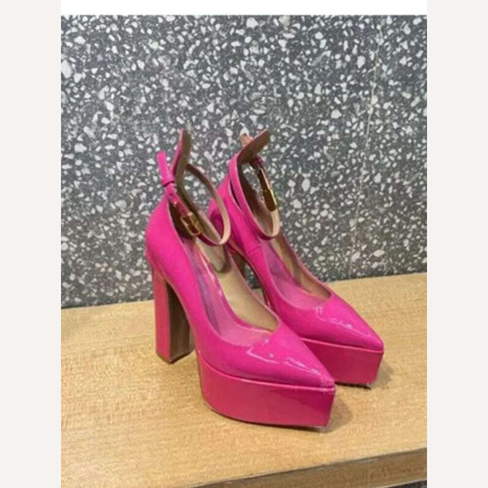 2024 Summer New Women's Shoes Fashion Sexy Thick High Heels Party Banquet Women's Stage Shoes Women's Wedding Shoes - KIMLUD