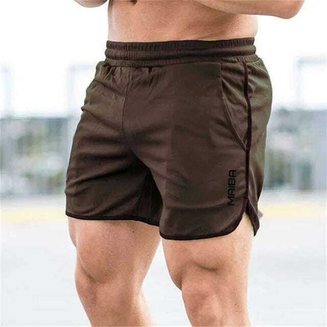 KIMLUD, 2024 Summer Sport Shorts Men Fitness Sweatpants bodybuilding Short Pants Mens Gym Quick Dry brand Jogging mesh men Shorts, Coffee / XXL, KIMLUD Womens Clothes