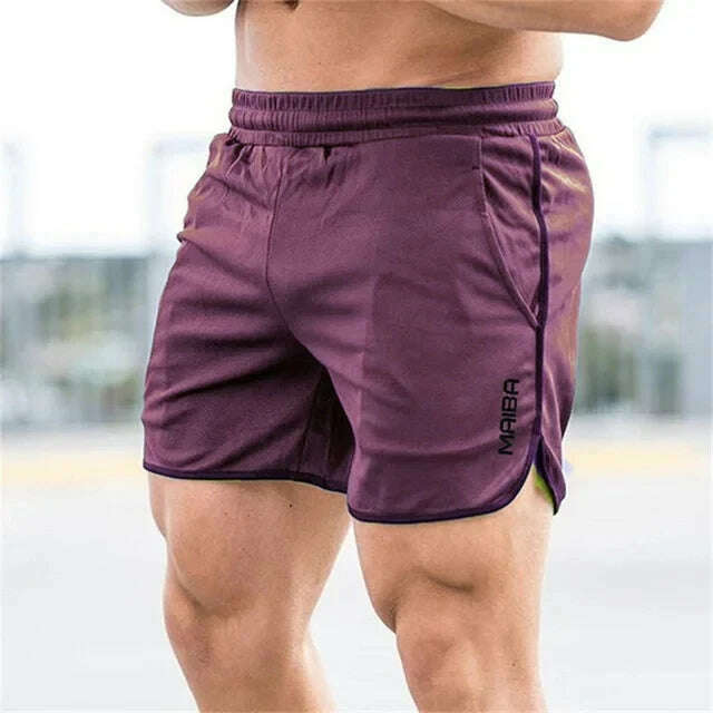 KIMLUD, 2024 Summer Sport Shorts Men Fitness Sweatpants bodybuilding Short Pants Mens Gym Quick Dry brand Jogging mesh men Shorts, Wine red / XXL, KIMLUD Womens Clothes