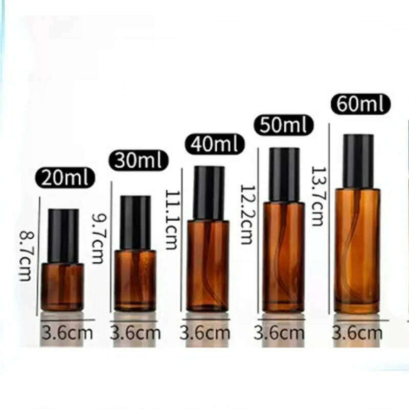 KIMLUD, 20/30/40/50/60ML Spray Bottle Beauty Empty Amber Glass Bottles Mist Spray Container Lotion Refillable Travel Bottle, KIMLUD Womens Clothes