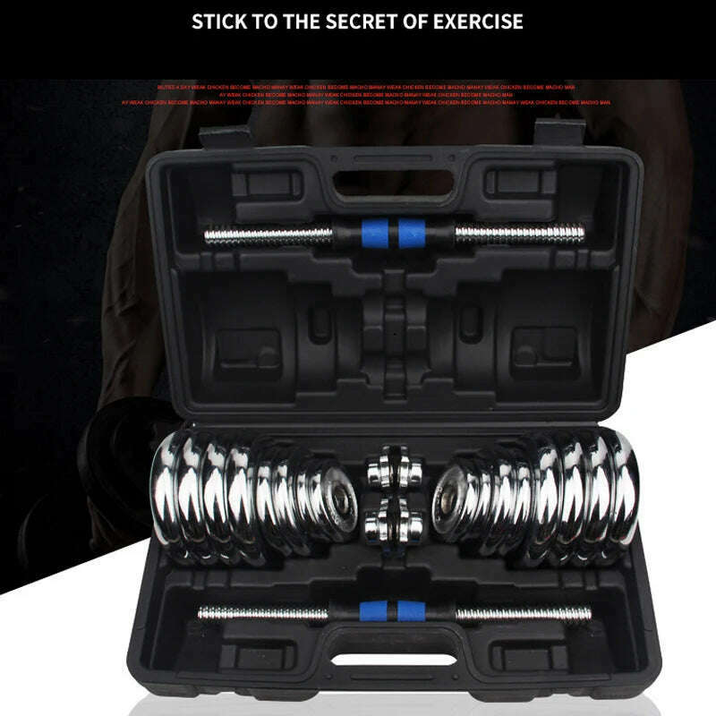 20KG Adjustable Weight Dumbells Fitness Dumbbell Electroplating Weight Bars Gym Dumbells Barbell Set For Men Body Building Home - KIMLUD