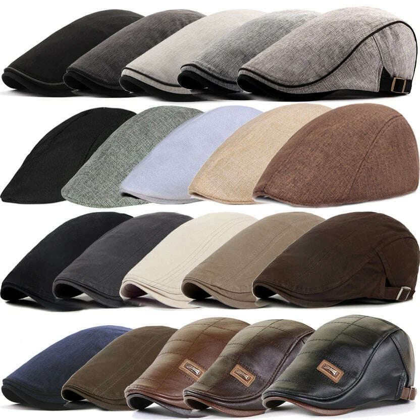 21 Types Men Berets 2021 Spring Autumn Winter Windproof Street Newsboy Beret Hat Retro England Hat Men Hats Peaked Painter Caps - KIMLUD