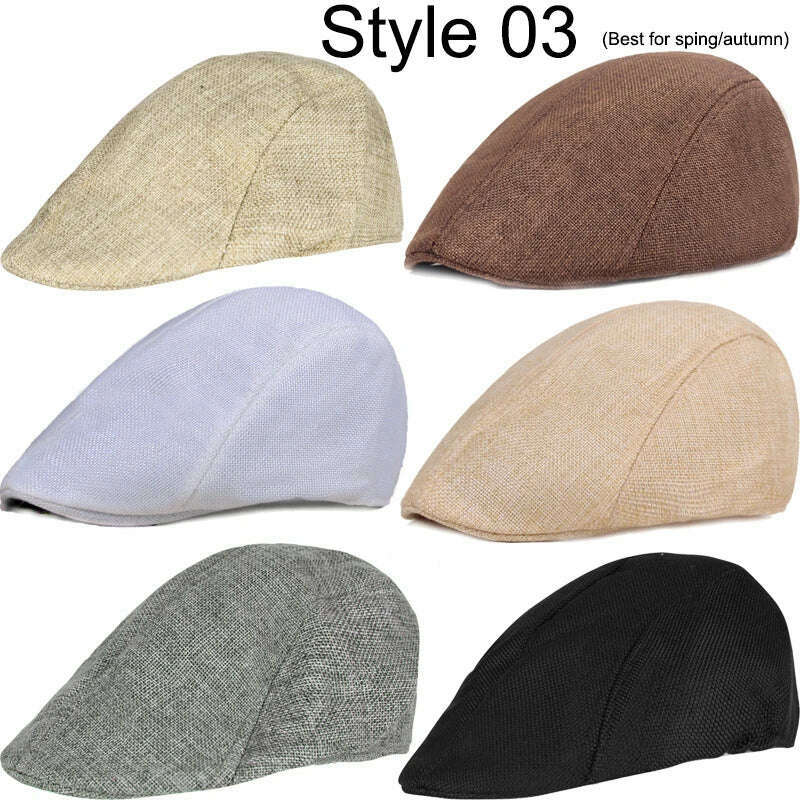 21 Types Men Berets 2021 Spring Autumn Winter Windproof Street Newsboy Beret Hat Retro England Hat Men Hats Peaked Painter Caps - KIMLUD