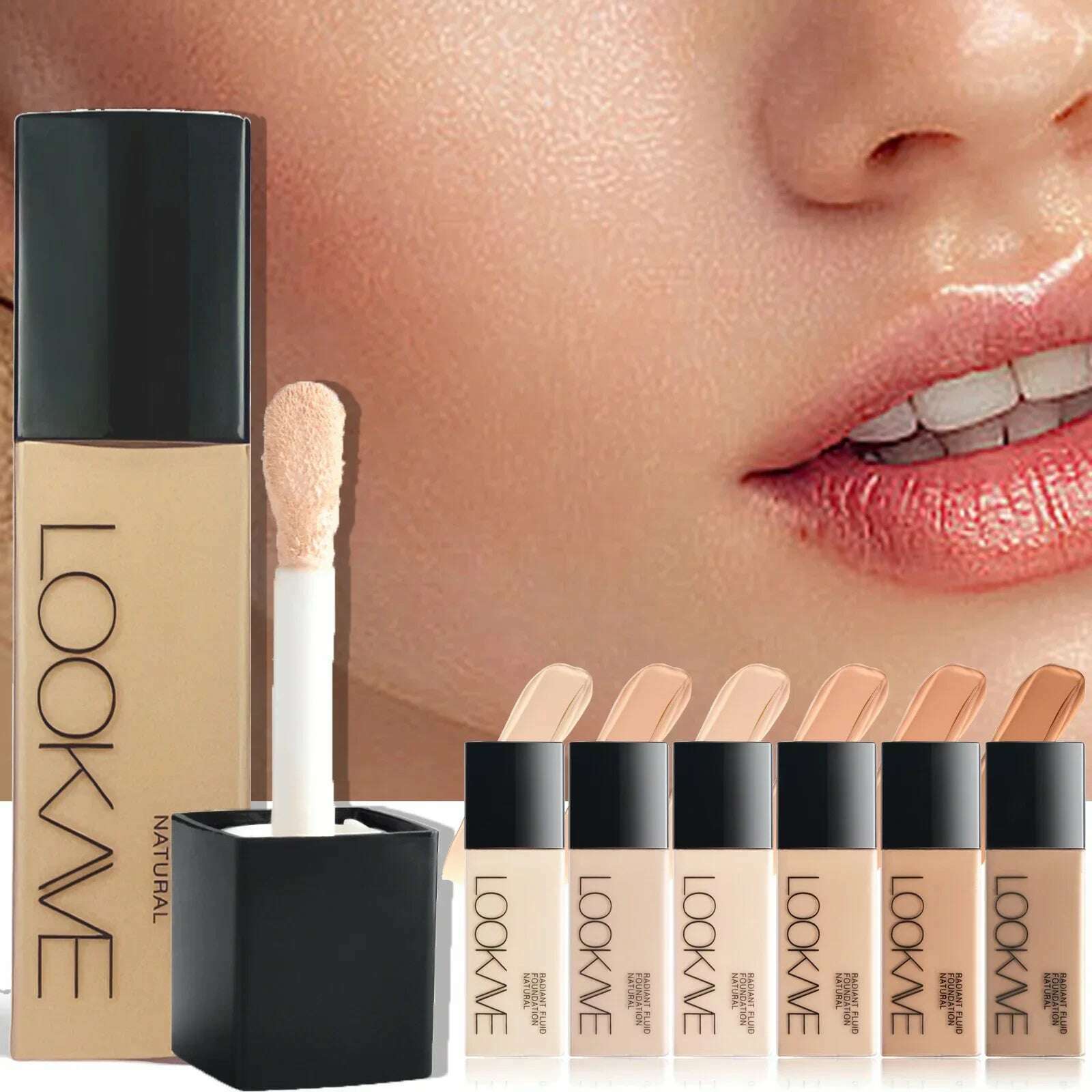 21g Liquid Foundation Long Lasting Full Coverage Matte Moisturizing Eveness Dark Beige Concealer Cream Base Makeup Cosmetics - KIMLUD