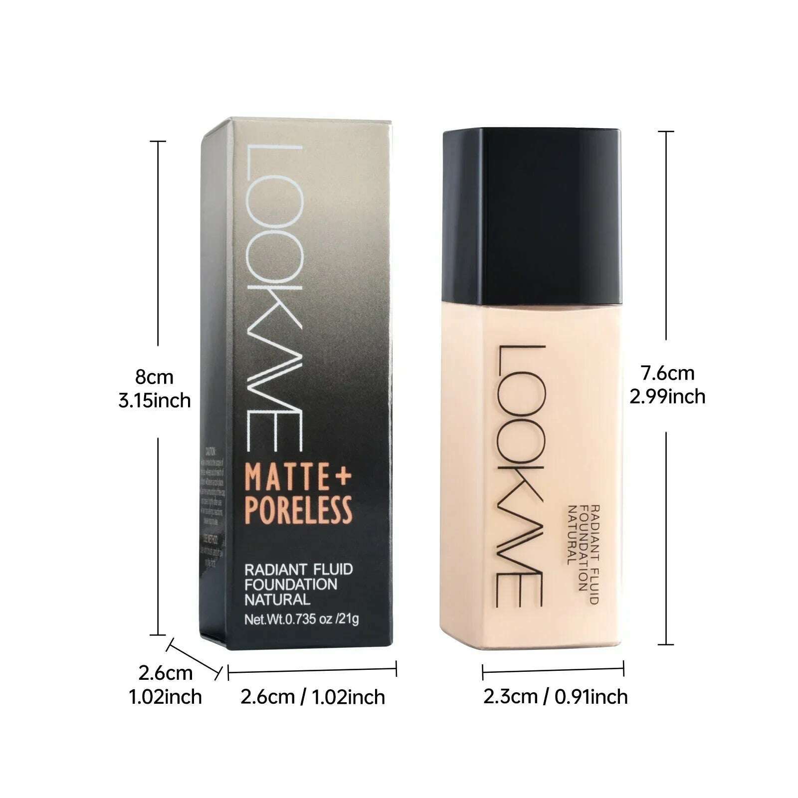 21g Liquid Foundation Long Lasting Full Coverage Matte Moisturizing Eveness Dark Beige Concealer Cream Base Makeup Cosmetics - KIMLUD