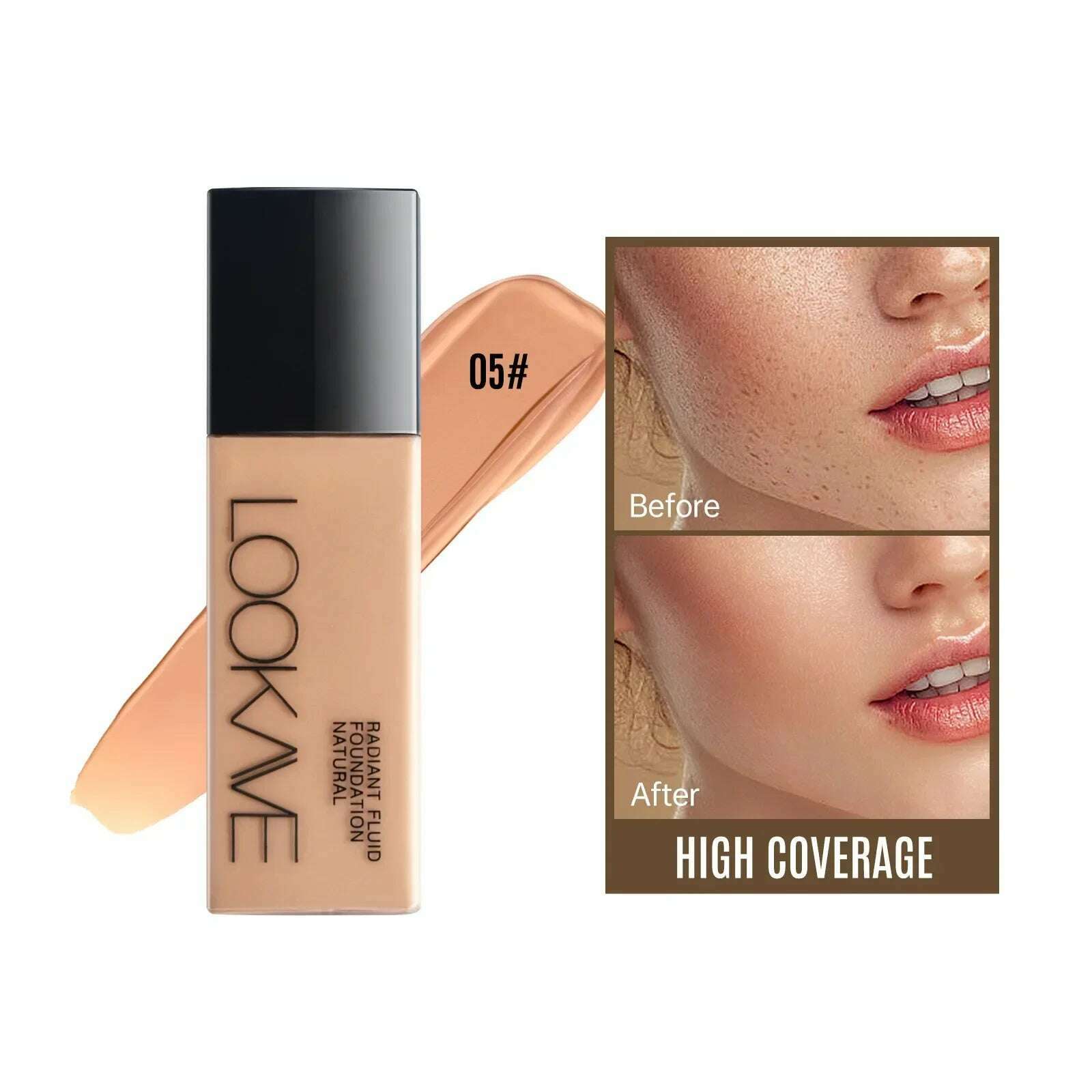 KIMLUD, 21g Liquid Foundation Long Lasting Full Coverage Matte Moisturizing Eveness Dark Beige Concealer Cream Base Makeup Cosmetics, 05, KIMLUD APPAREL - Womens Clothes