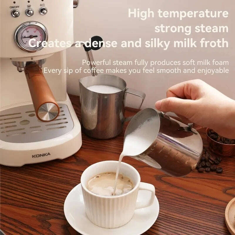 KIMLUD, 220V 1100W 1.2L Italian Coffee Machine Semi-automatic Extraction Espresso Machine Household Small Handle Capsule Coffee Machine, KIMLUD Womens Clothes