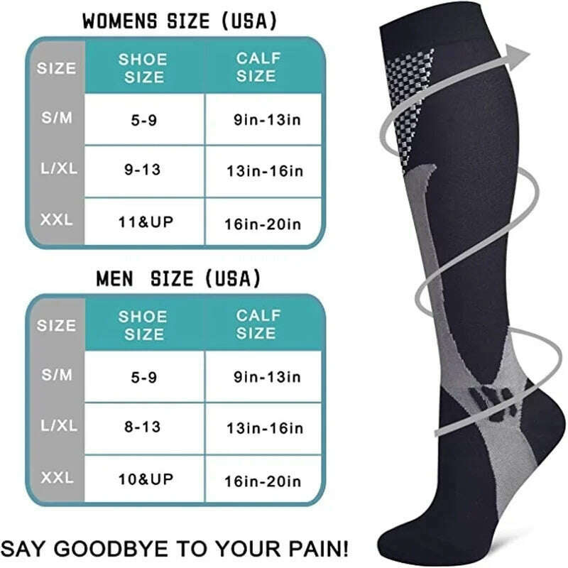 KIMLUD, 2/3/4 Pairs Compression Socks Knee High Sports Socks Medical Nursing Stockings Varicose Veins Socks Outdoor Cycling Socks, KIMLUD Womens Clothes