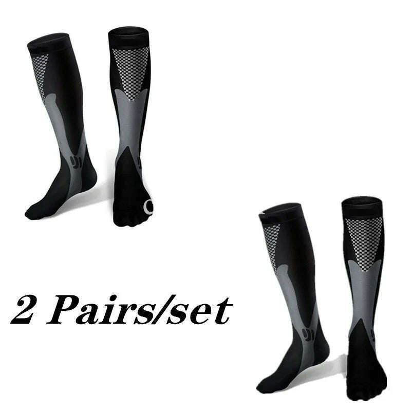 KIMLUD, 2/3/4 Pairs Compression Socks Knee High Sports Socks Medical Nursing Stockings Varicose Veins Socks Outdoor Cycling Socks, MIX002-35 / XXL, KIMLUD APPAREL - Womens Clothes