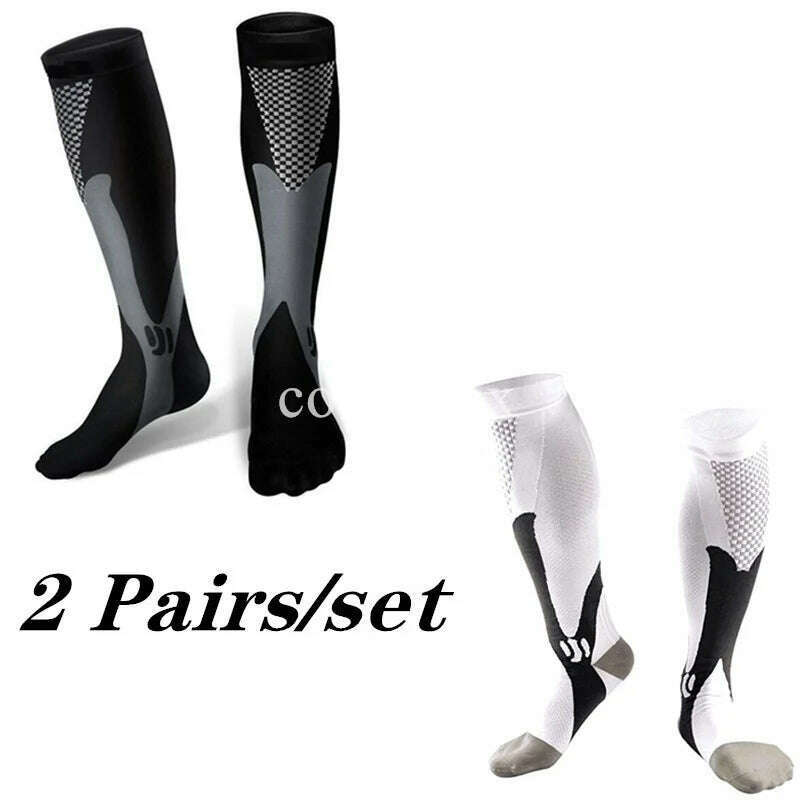 KIMLUD, 2/3/4 Pairs Compression Socks Knee High Sports Socks Medical Nursing Stockings Varicose Veins Socks Outdoor Cycling Socks, MIX002-41 / XXL, KIMLUD APPAREL - Womens Clothes