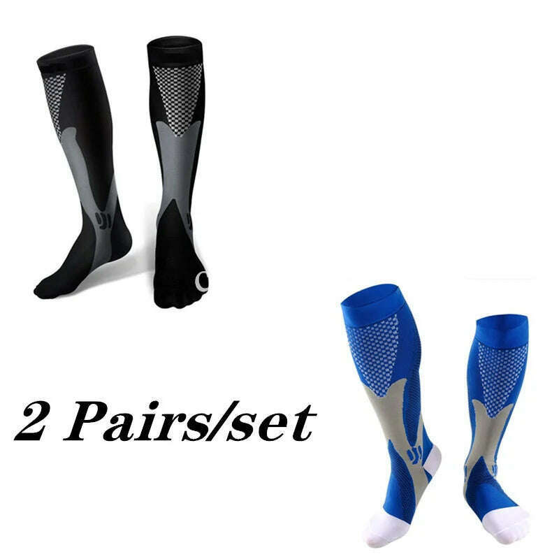 KIMLUD, 2/3/4 Pairs Compression Socks Knee High Sports Socks Medical Nursing Stockings Varicose Veins Socks Outdoor Cycling Socks, MIX002-33 / XXL, KIMLUD APPAREL - Womens Clothes