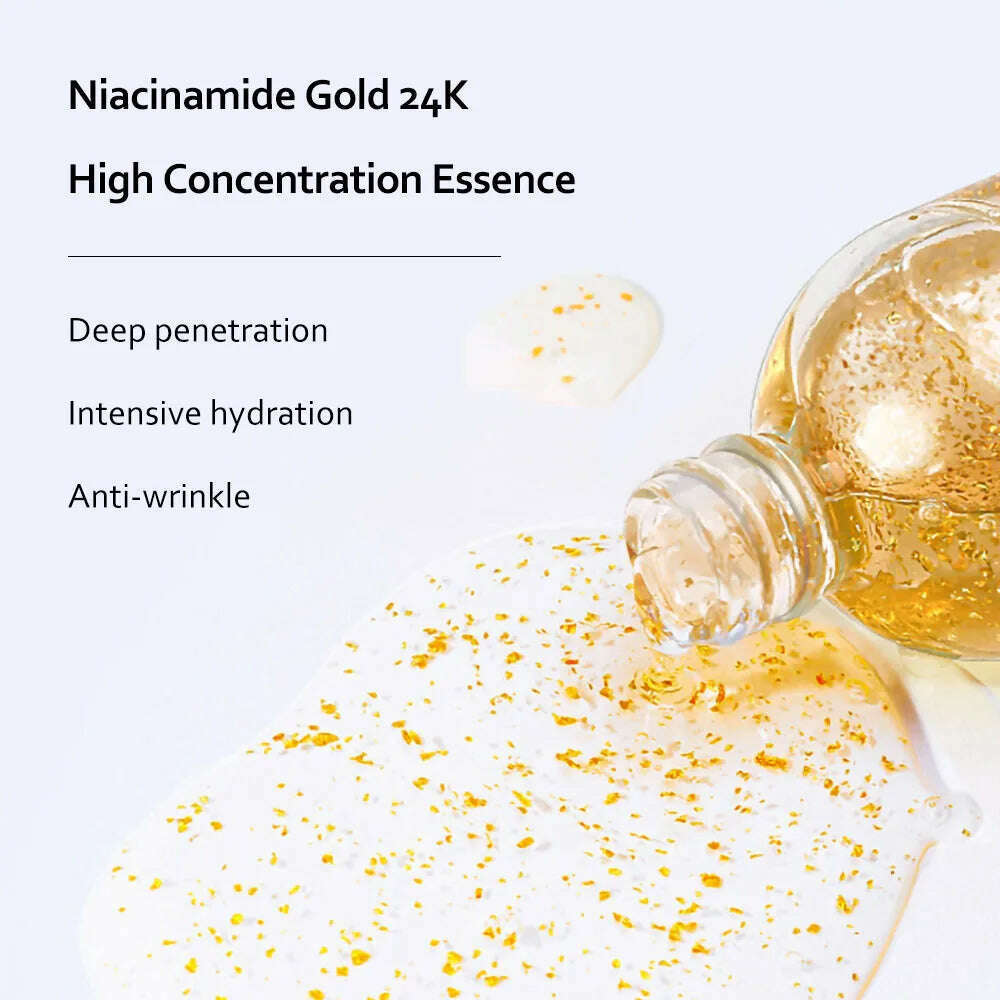 KIMLUD, 24k Gold Hyaluronic Acid Face Serum Moisturize Shrink Pores Brighten Improve Fine Lines Lifting Firming Amide Face Essence Skin, KIMLUD Womens Clothes