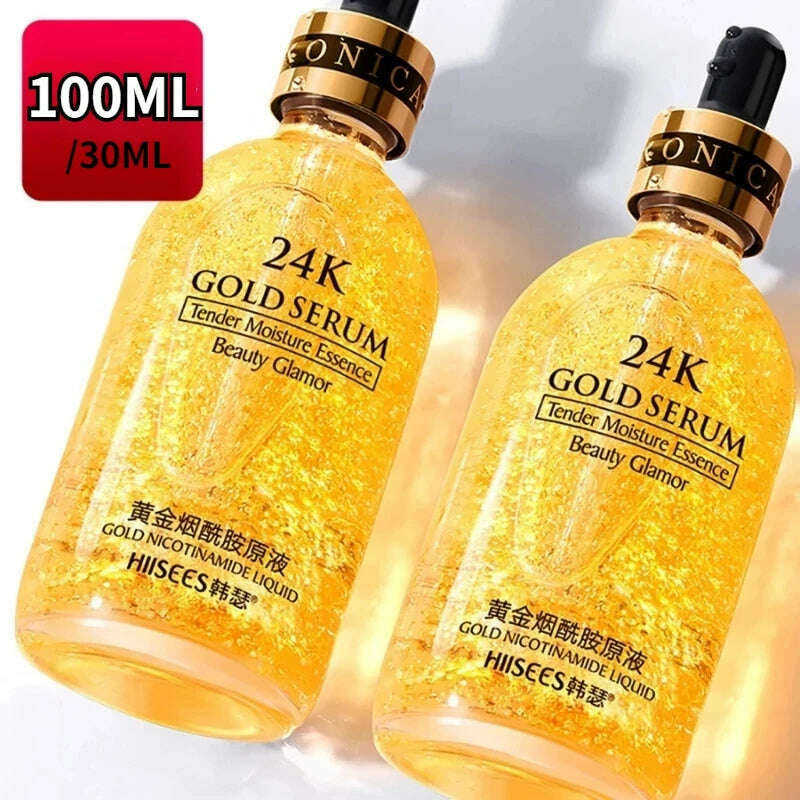 KIMLUD, 24K Gold Hyaluronic Acid Serum for Face Anti-wrinkle Anti-aging Brightening Moisturizing skincare Facial Serum Essence Face Care, 100ml, KIMLUD Womens Clothes