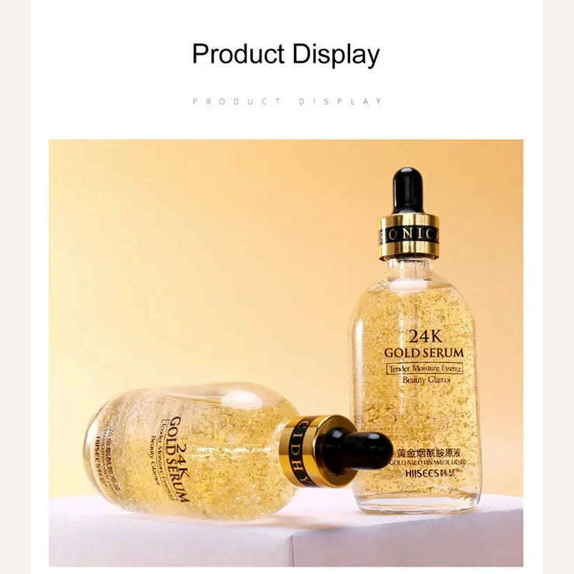 24K Gold Hyaluronic Acid Serum for Face Anti-wrinkle Anti-aging Brightening Moisturizing skincare Facial Serum Essence Face Care - KIMLUD