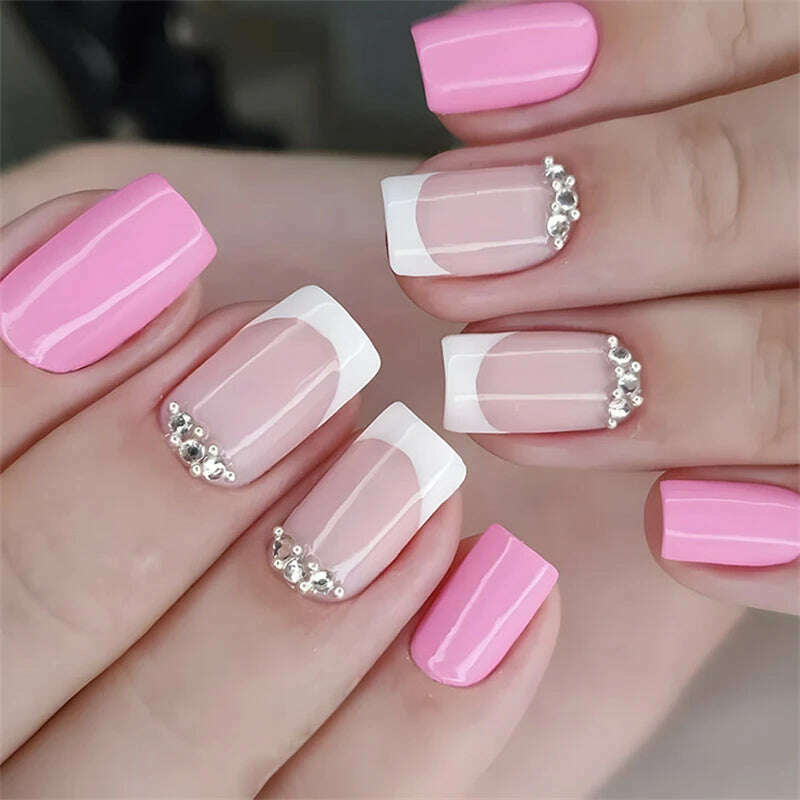 KIMLUD, 24pcs/Box Fake Nails Press On Accessories Art Reusable Adhesive False Supplies Charms Products Stylist Decorated False Nails, DZ245, KIMLUD APPAREL - Womens Clothes