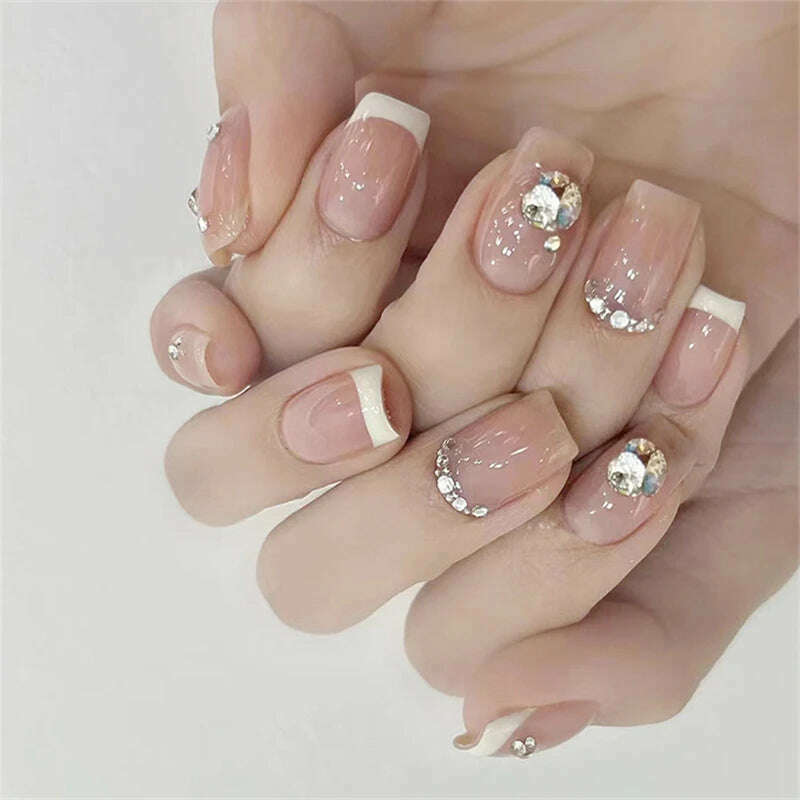 KIMLUD, 24pcs/Box Fake Nails Press On Accessories Art Reusable Adhesive False Supplies Charms Products Stylist Decorated False Nails, DZ183, KIMLUD APPAREL - Womens Clothes