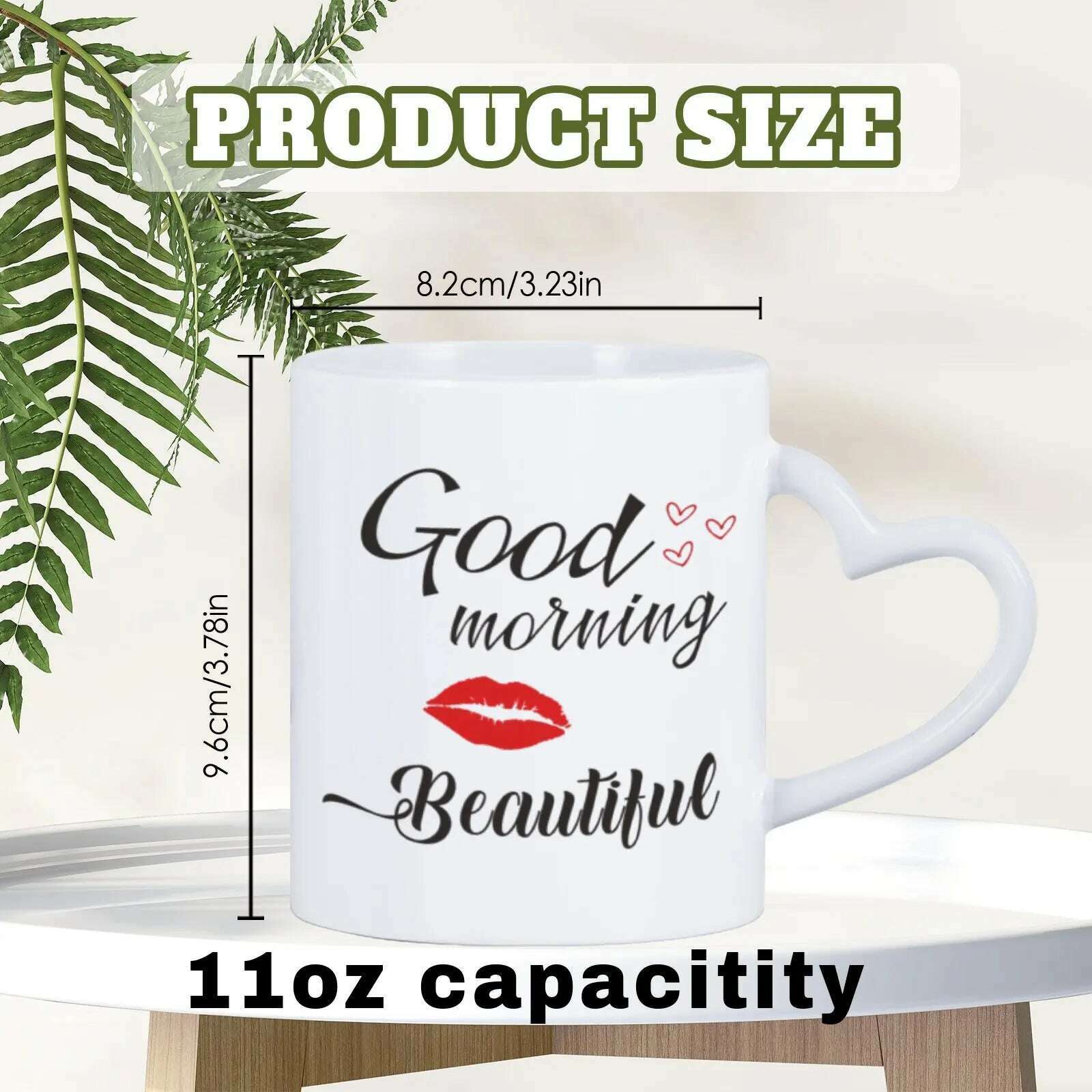 KIMLUD, 2pc 11oz Good Morning Beautiful Handsome Ceramic Coffee Mug Couples Sets Funny His Her Gifts Husband Wife Anniversary Presents, KIMLUD Womens Clothes