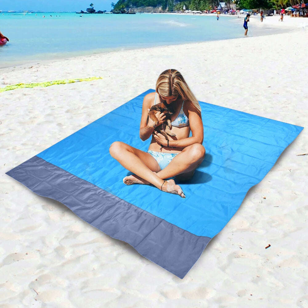 2x2.1m Waterproof Beach Blanket Outdoor Camping Blanket Portable Picnic Mat Camping Ground Mat Mattress - KIMLUD