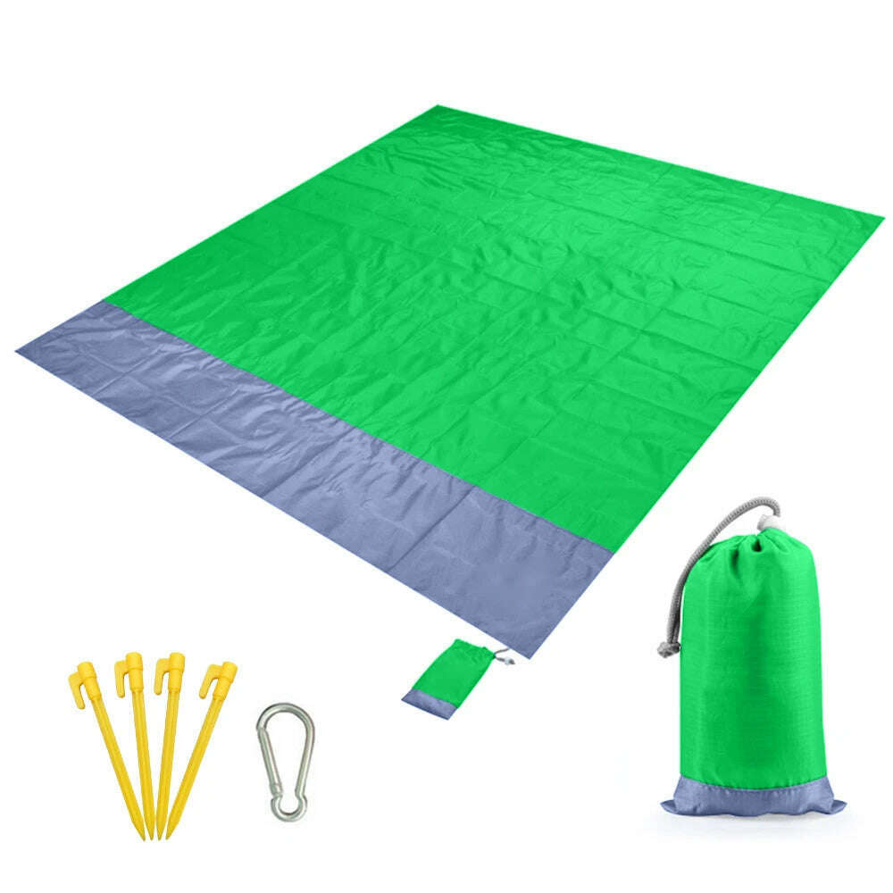 KIMLUD, 2x2.1m Waterproof Beach Blanket Outdoor Camping Blanket Portable Picnic Mat Camping Ground Mat Mattress, Green / 2 x 2.1M, KIMLUD APPAREL - Womens Clothes