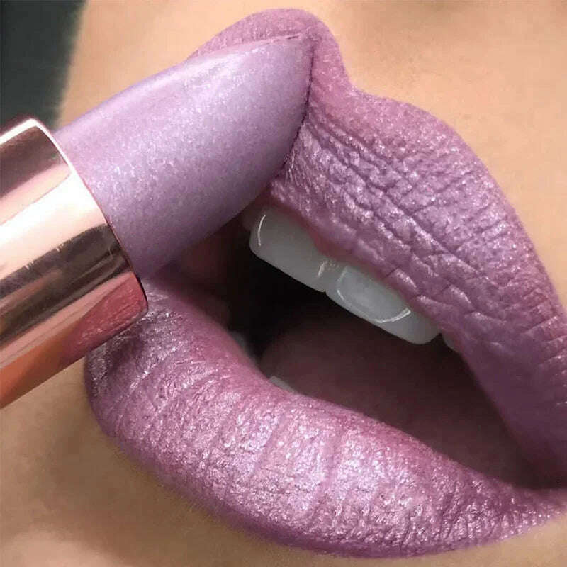 3 Colors Glitter Lipstick Temperature Color Changing Waterproof Long Lasting Nonstick Cup Lip Gloss Pink Sexy Cosmetics Makeup - KIMLUD