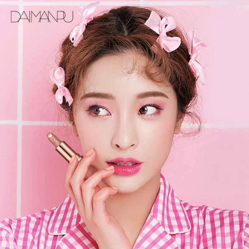 3 Colors Glitter Lipstick Temperature Color Changing Waterproof Long Lasting Nonstick Cup Lip Gloss Pink Sexy Cosmetics Makeup - KIMLUD