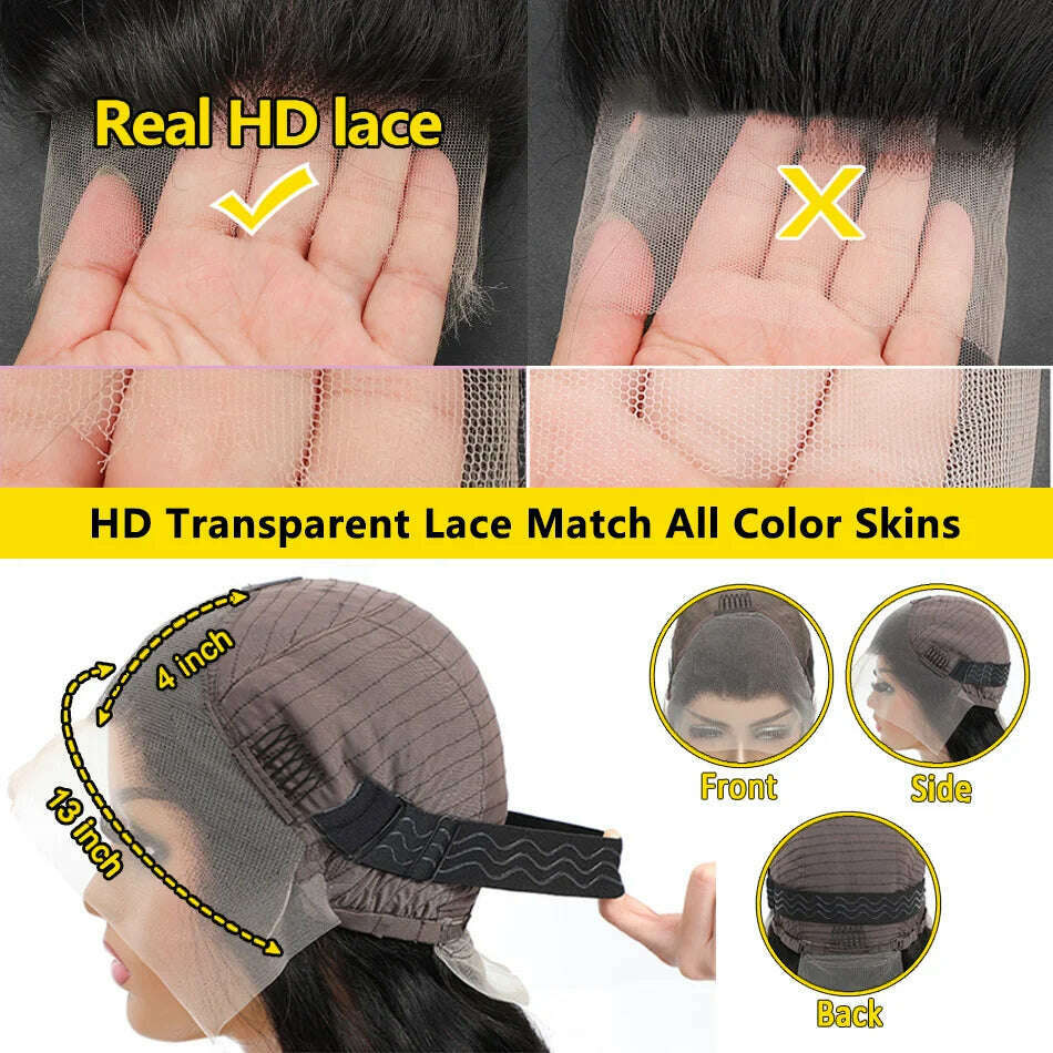 30 32 Inch 5x5 Lace Closure Glueless 13x4 Body Wave Lace Front Human Hair Wigs Loose Wave 13x6 HD Lace Frontal Wig For Women - KIMLUD