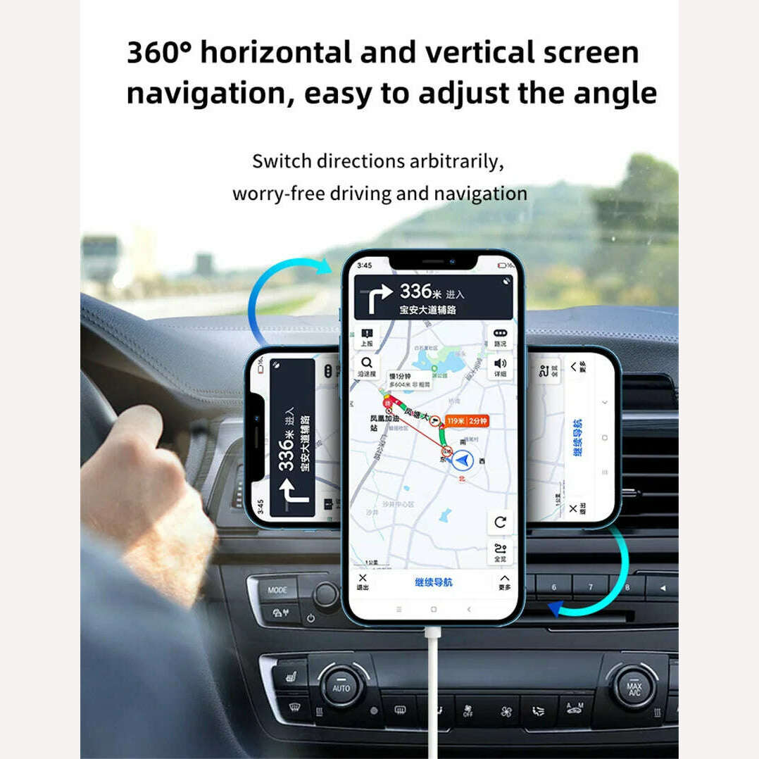 30W Magnetic Car Wireless Chargers Air Vent Phone Holder for iphone 14 13 12 Pro Max Macsafe Car Charger Fast Charging Station - KIMLUD