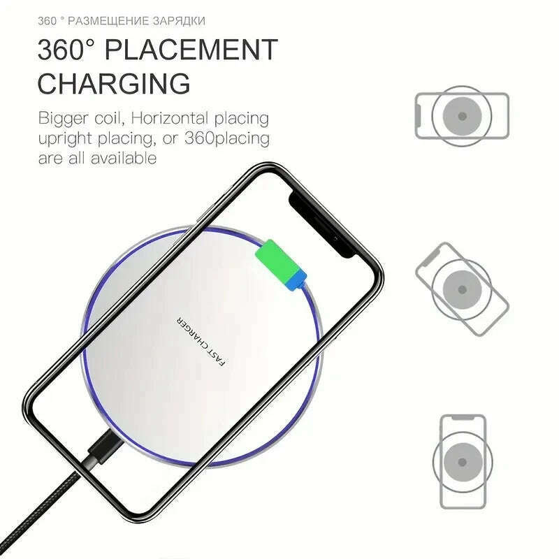 KIMLUD, 30W Wireless Charger For iPhone 15 14 13 12 X Pro Max Induction Fast Charging Pad Dock Station For Samsung S23 S22 Xiaomi Huawei, KIMLUD Womens Clothes