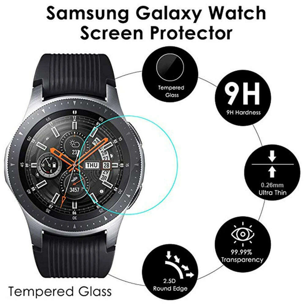 3/1pcs Upgraded Tempered Glass Screen Protector For Samsung Galaxy Watch 46mm 42mm 9h Protective Glass Film for Gear S3 S2 5 Pro - KIMLUD