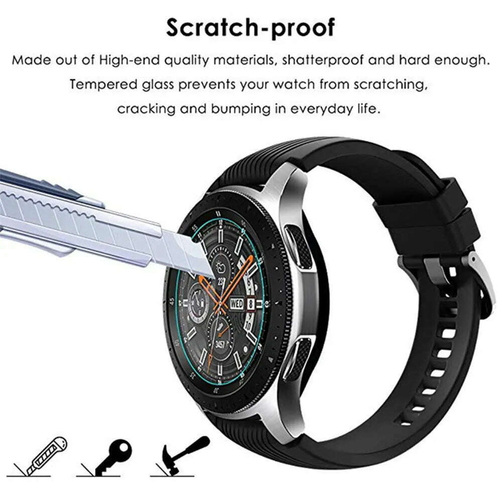 3/1pcs Upgraded Tempered Glass Screen Protector For Samsung Galaxy Watch 46mm 42mm 9h Protective Glass Film for Gear S3 S2 5 Pro - KIMLUD