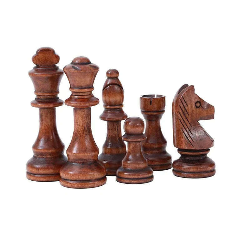 32 Pieces Wooden Chess King Height 110mm Game Set Chessmen Chess Leathe Board Competitions Set Kid Adult Chess Gift - KIMLUD