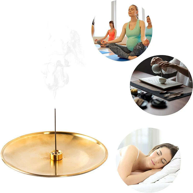 KIMLUD, 3/4/5Pcs/Set Metal Incense Burner Brass Incense Holder Palo Santo Holder Sage Holder Incense Tray Ash Catcher Home Decor Crafts, KIMLUD Womens Clothes